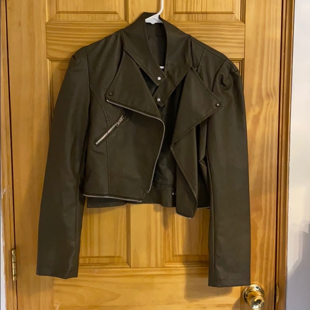 Green leather jacket